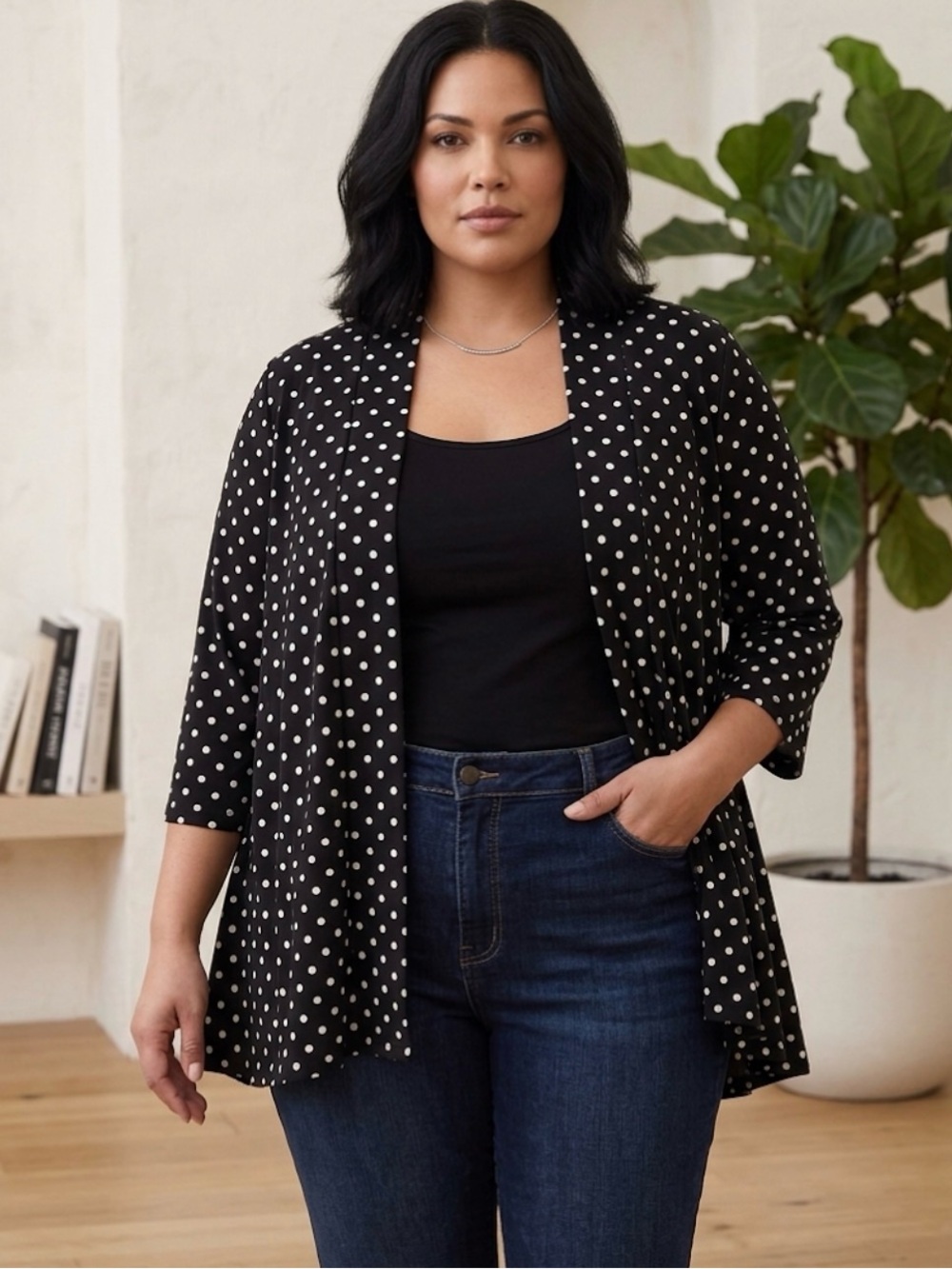 Polka Dot Black and White Women's Camisole